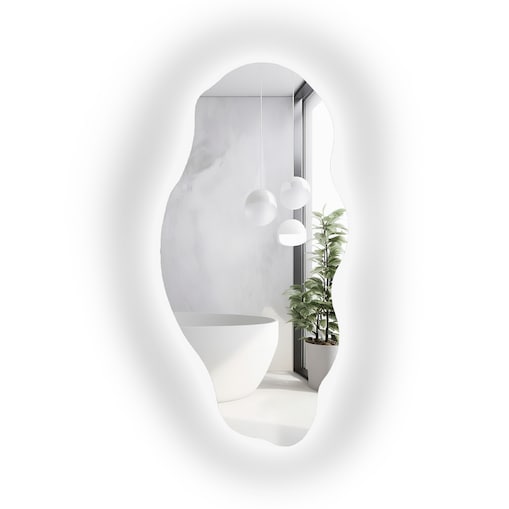 Dekoracyjne lustro o organicznym kształcie z podświetleniem - LOLIT LED