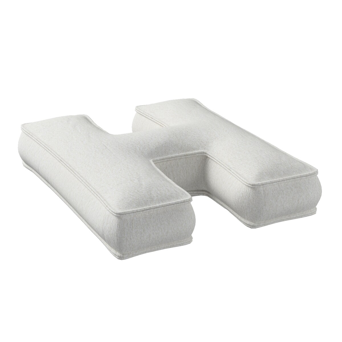 Poduszka literka H, biały, 35x40cm, Boucle