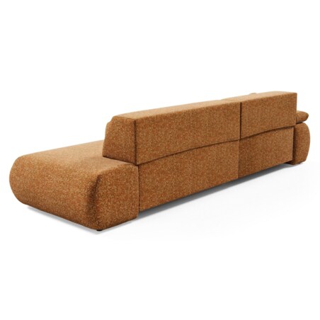 Narożnik rozkładany PENTI z pojemnikiem na pościel, lewy, pomarańczowy