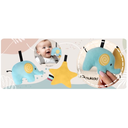 Leżaczek bujany z zabawkami składany bujaczek kołyska Nukido