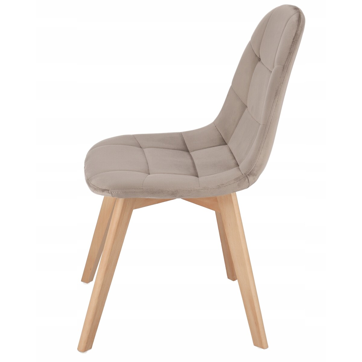 KRZESŁO skandynawskie TAPICEROWANE pikowane do kuchni salonu jadalni beżowe