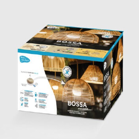 Koszykowa lampa wisząca Bossa LUMBOS020XXHINW King Home nad stół beżowa