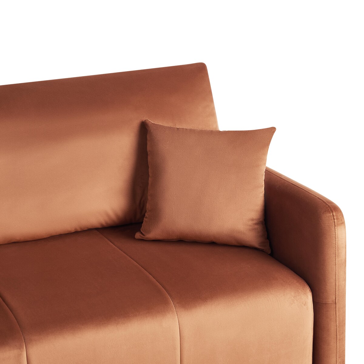 Sofa rozkładana dla 3 osób EGGE Welur Złoty brąz