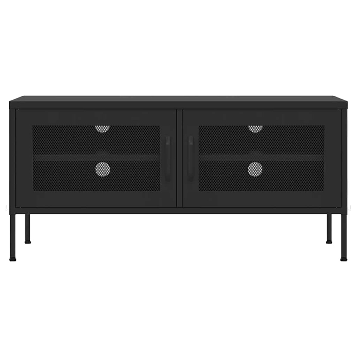 vidaXL Szafka pod telewizor, czarna, 105x35x50 cm, stalowa