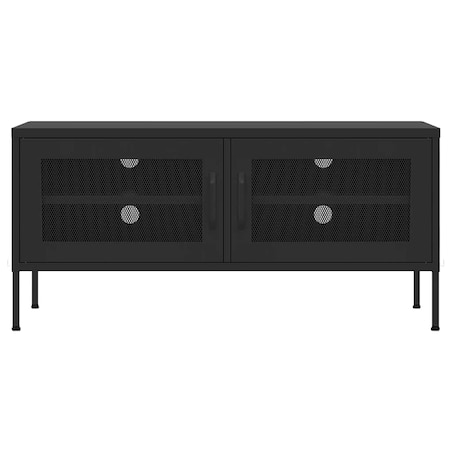vidaXL Szafka pod telewizor, czarna, 105x35x50 cm, stalowa