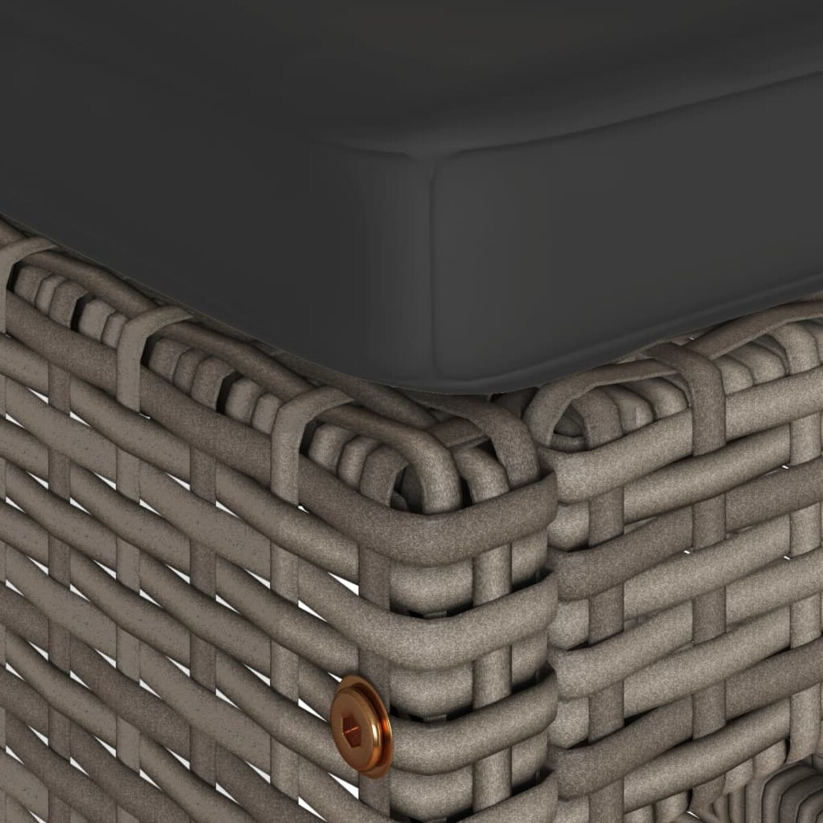 vidaXL Ogrodowe stołki barowe z poduszkami, 6 szt., szare, polirattan