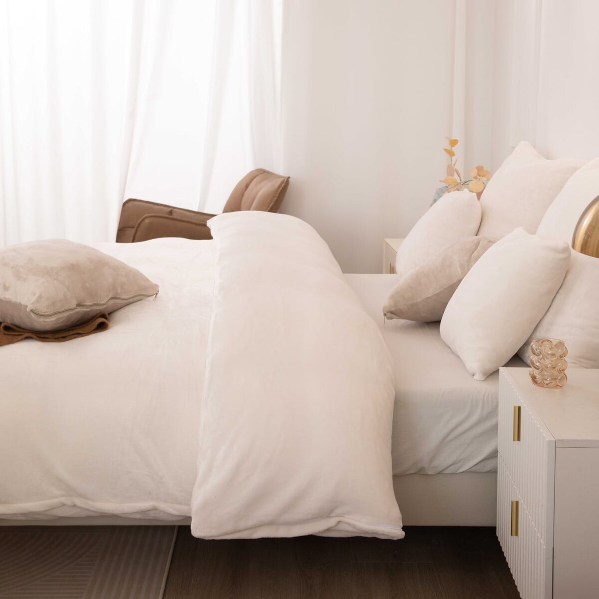 Kremowa Pościel MIŚ Z Mikrofibry 140x200 Cozy