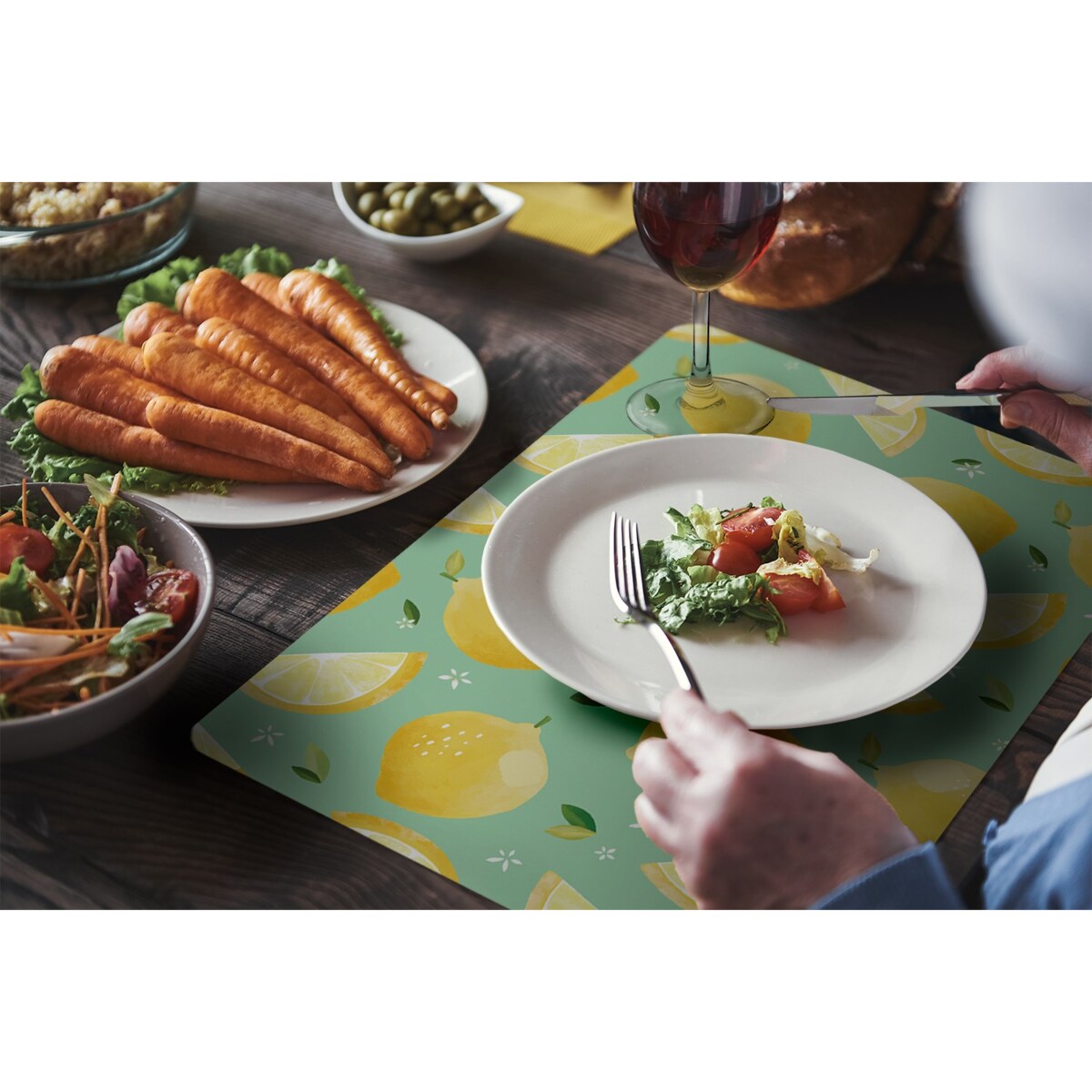 Komplet mat pod talerz Cytrynki, 6 szt. 45x30cm