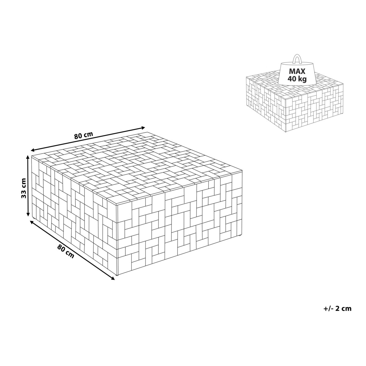 Stolik kawowy tekowy jasne drewno GAMBO