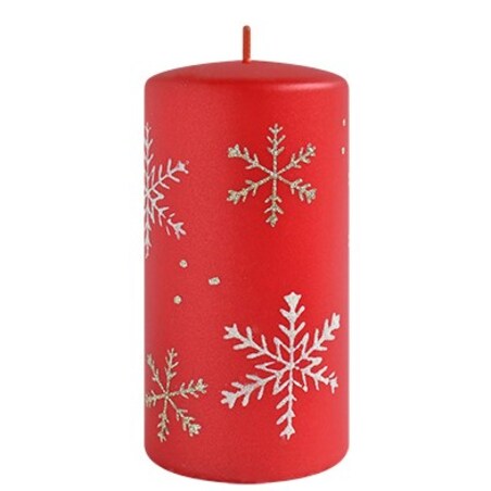 Świeca FROST walec mały 7xh10cm parafinowa czerwona