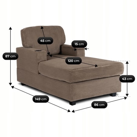 Fotel Wypoczynkowy Kanapa Sofa Do Salonu Sypialni Tapicerowany NEO Beżowy