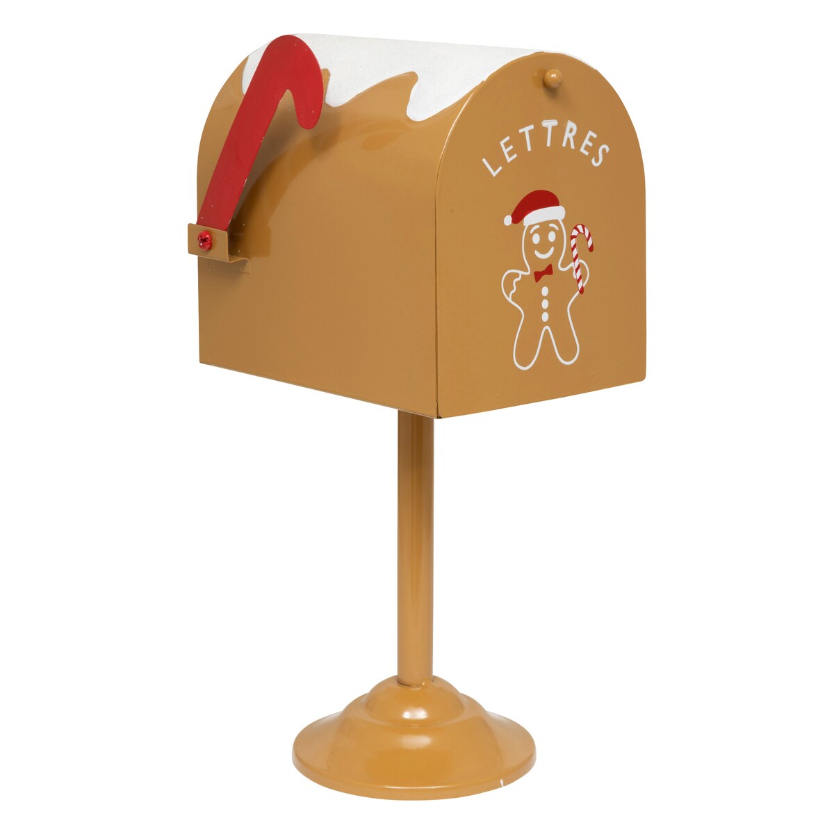 Metalowa skrzynka na listy do Mikołaja, na słupku, 32 cm