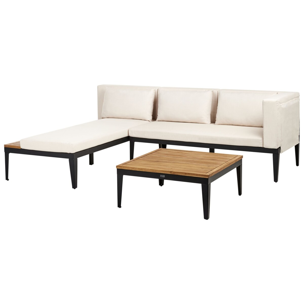 Zestaw ogrodowy ze stolikiem BRACCIANO Certyfikowane drewno akacjowe Jasnobeżowy