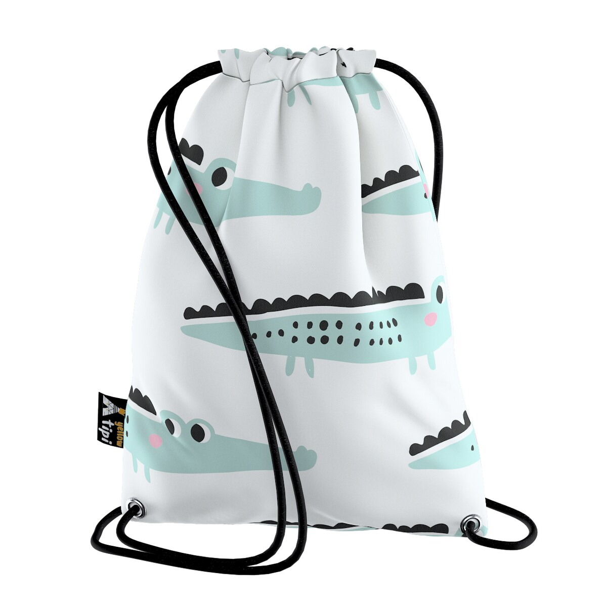 Worek plecak Kiddy, ecru-zielony, 28x40cm, Magic Collection