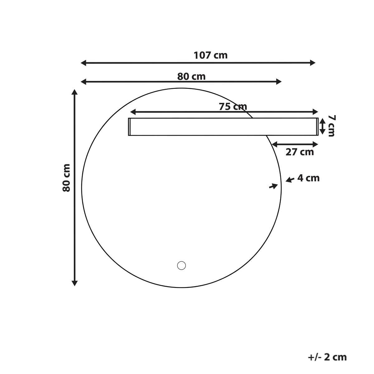 Lustro łazienkowe LED ANOST 107 cm 90 cm Srebrny