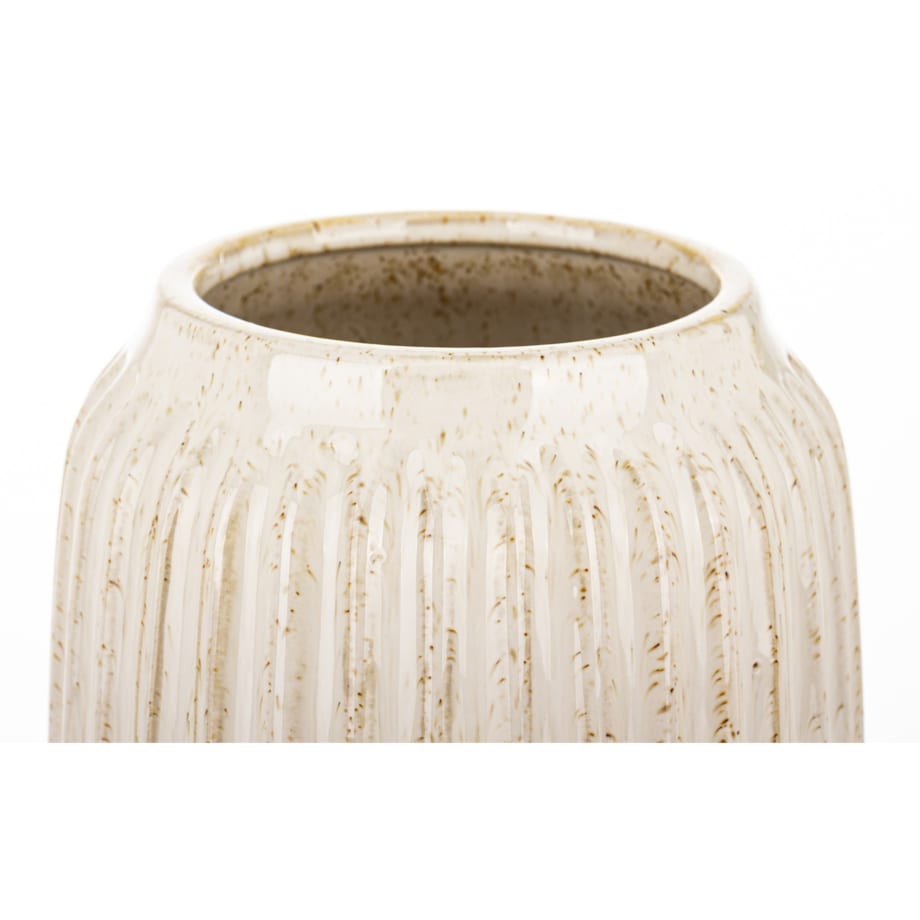 Wazon osłonka ceramiczny prążkowany 22,5x15x15 cm FIBI-3 biały