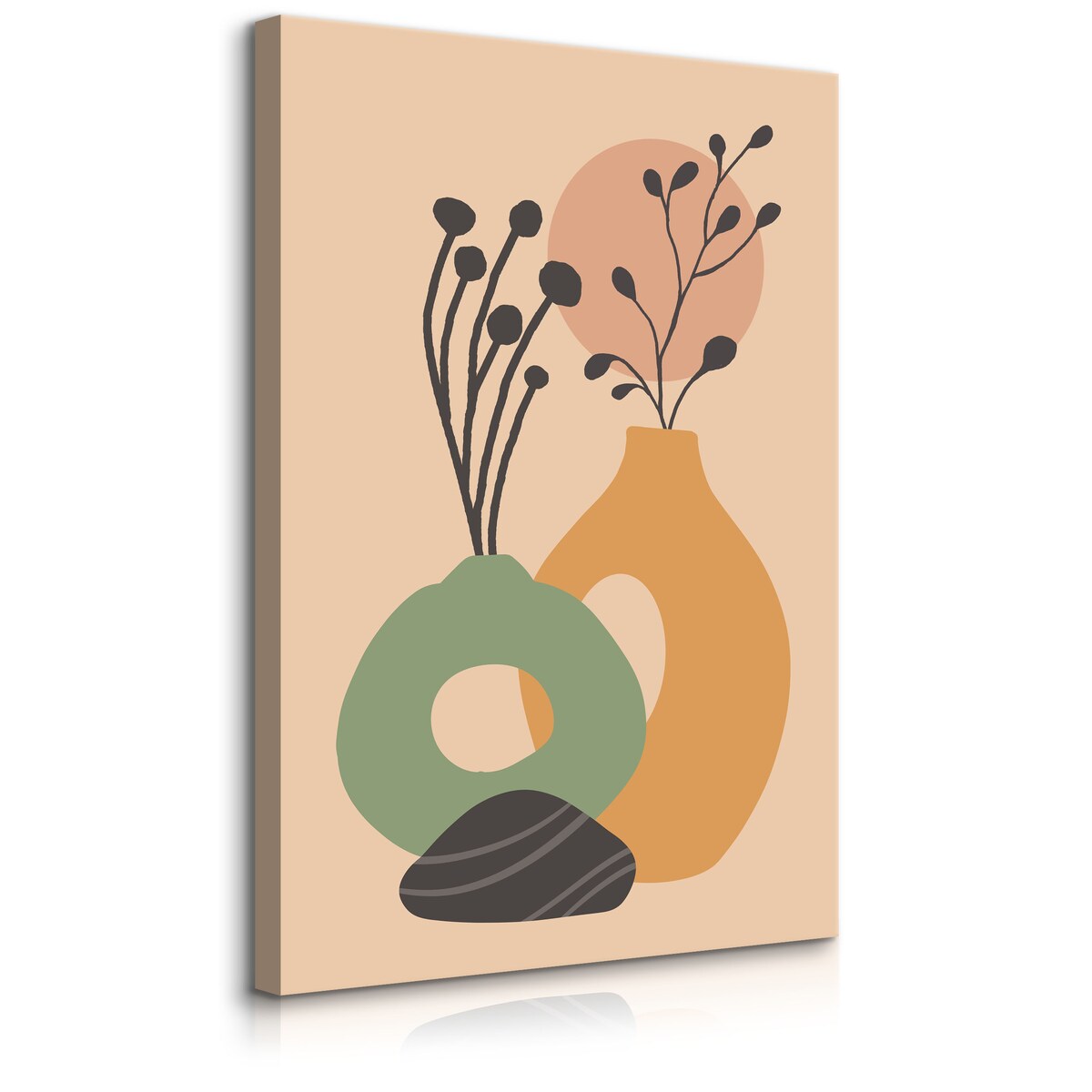 Obraz Pastelowe Dzbanki Wazony Gałązki 30x40cm