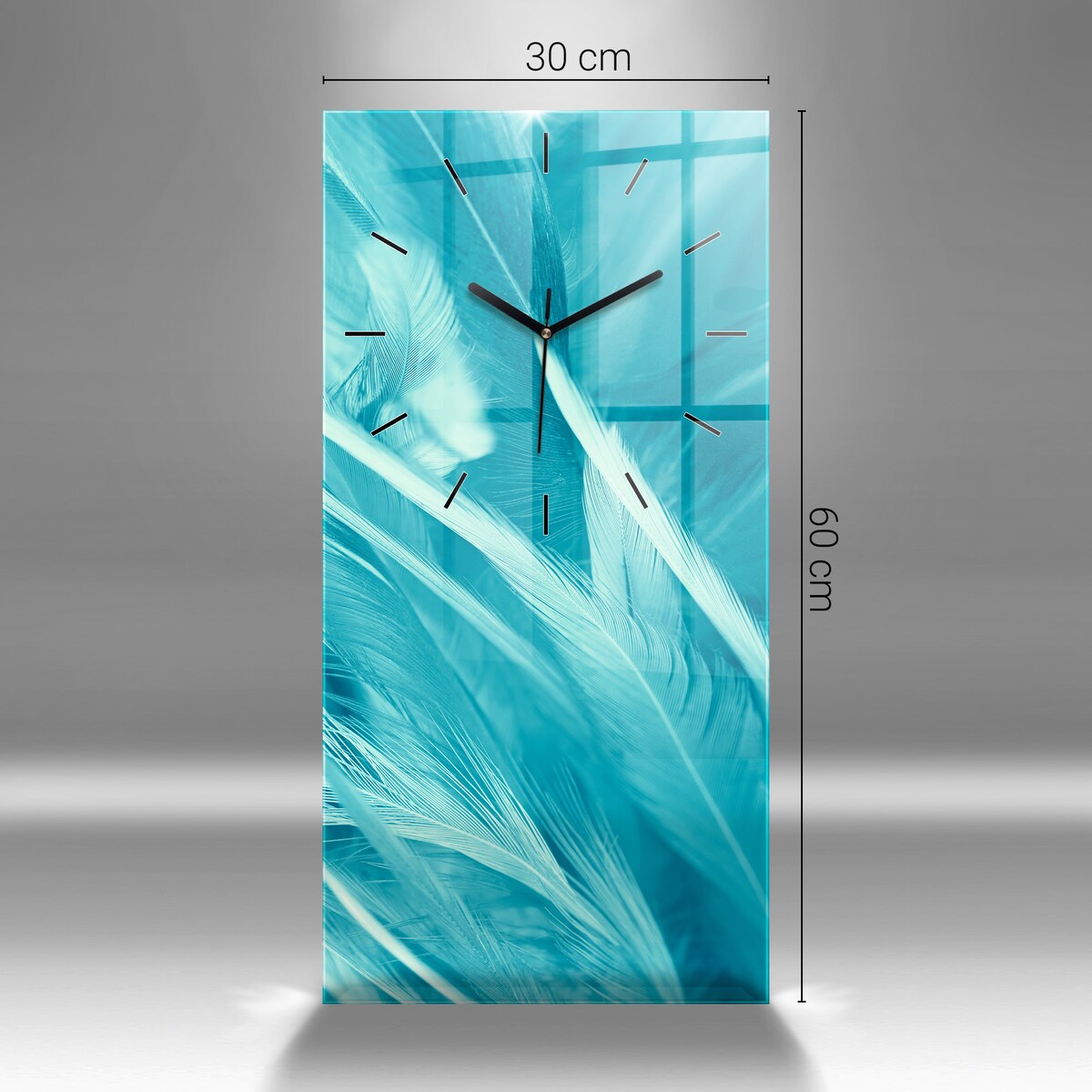 Zegar ścienny Industrialny Beton, 30x60 cm