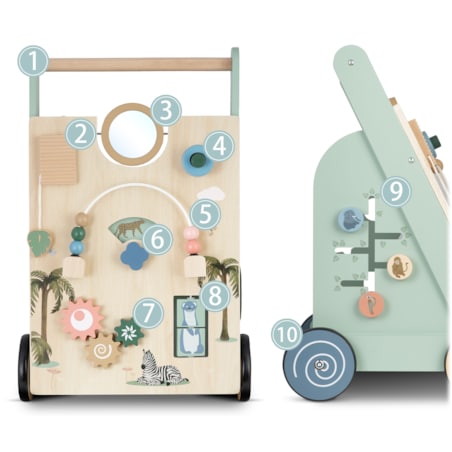 Drewniany chodzik dla dziecka pchacz sensoryczny Nukido