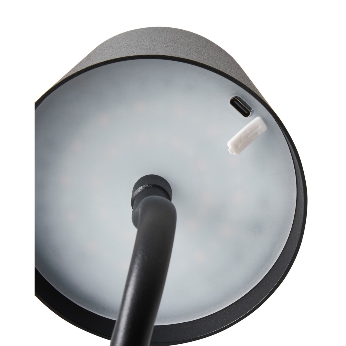 Bezprzewodowa lampa stołowa metalowa czarna VOUGA