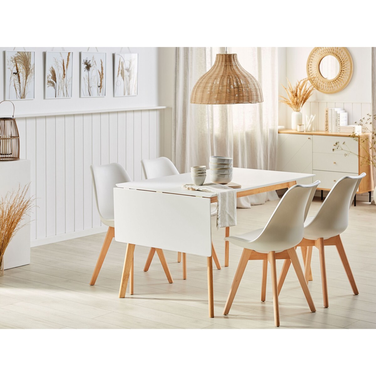 Stół do jadalni rozkładany 120/155 x 80 cm biały MEDIO
