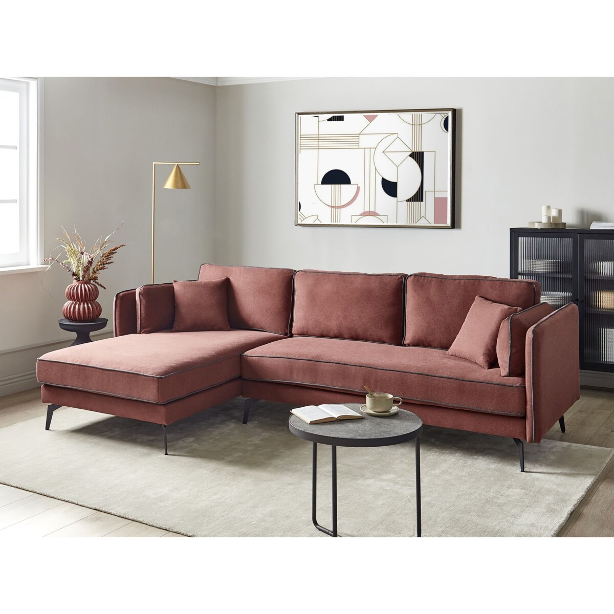 Narożnik ALTAN Burgundowy Prawostronny