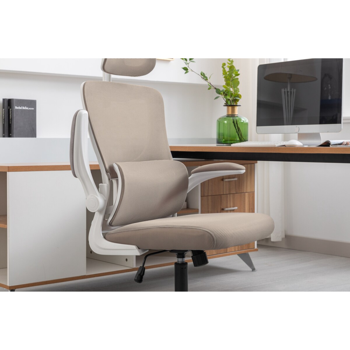Fotel biurowy ZEO obrotowy beżowy