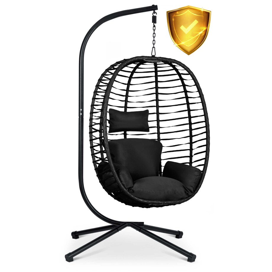 Fotel ogrodowy wiszący huśtawka kosz składany Sofotel Toskana czarny
