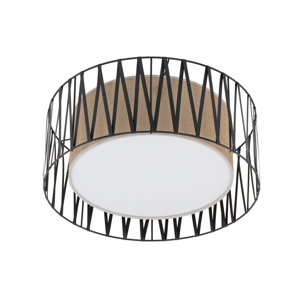 Lampa sufitowa TK Lighting HARMONY NATURE 50 5940 czarno-biała z jutą E27 4x15W do salonu i jadalni