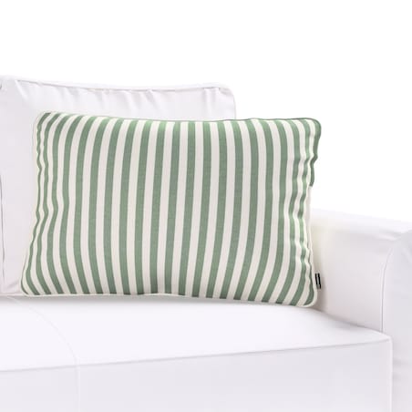 Poszewka Gabi na poduszkę prostokątna 60x40 zielono-białe pasy (1,5cm)