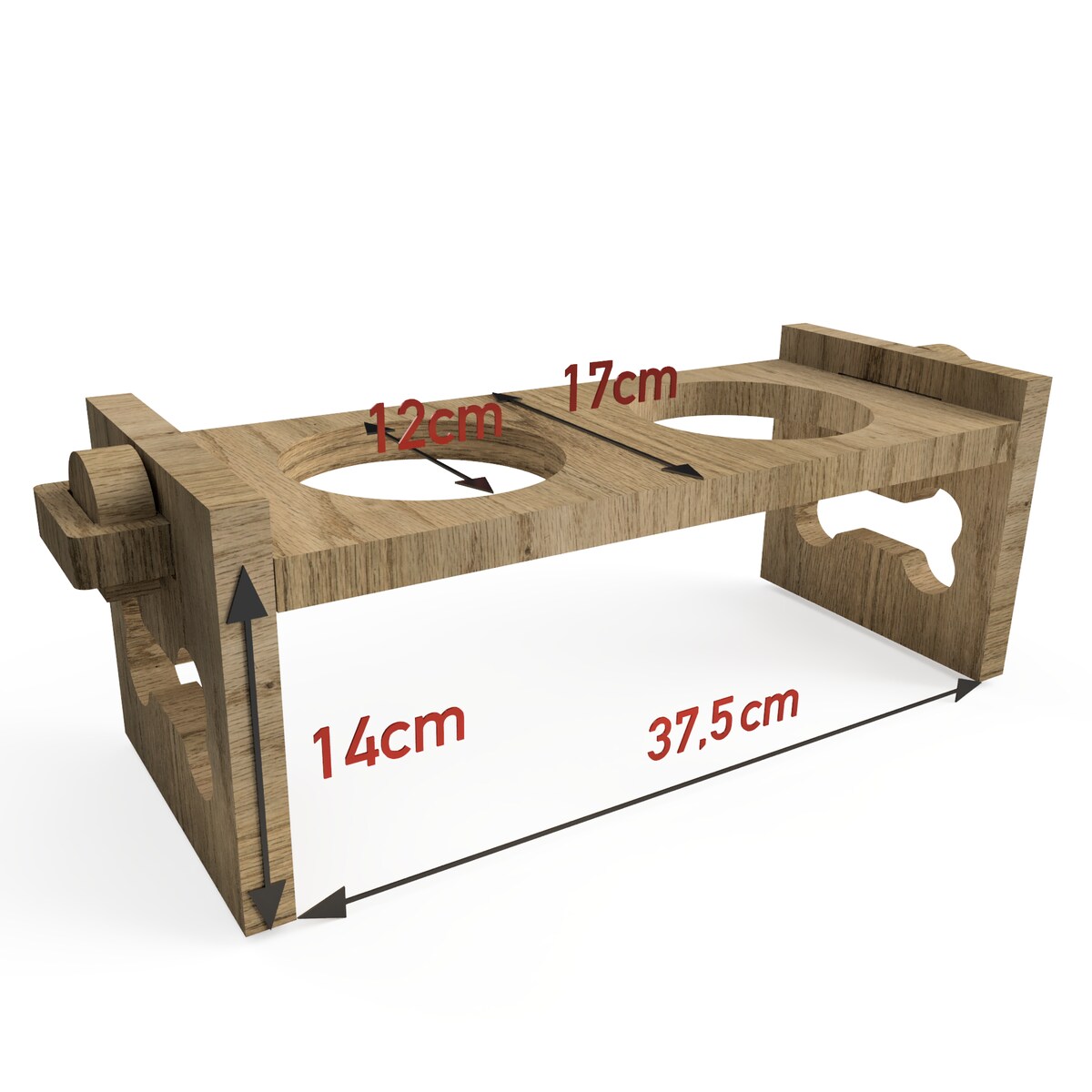 Miska dla psa na stojaku drewnianym L