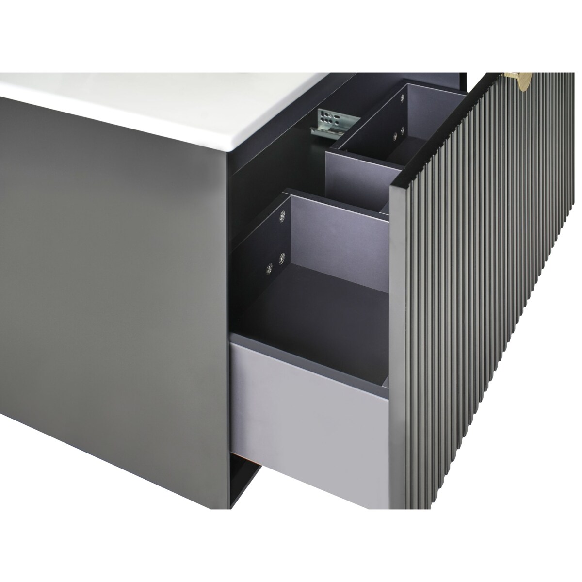 Szafka łazienkowa wisząca z umywalką BONAIRE 80 cm Czarny