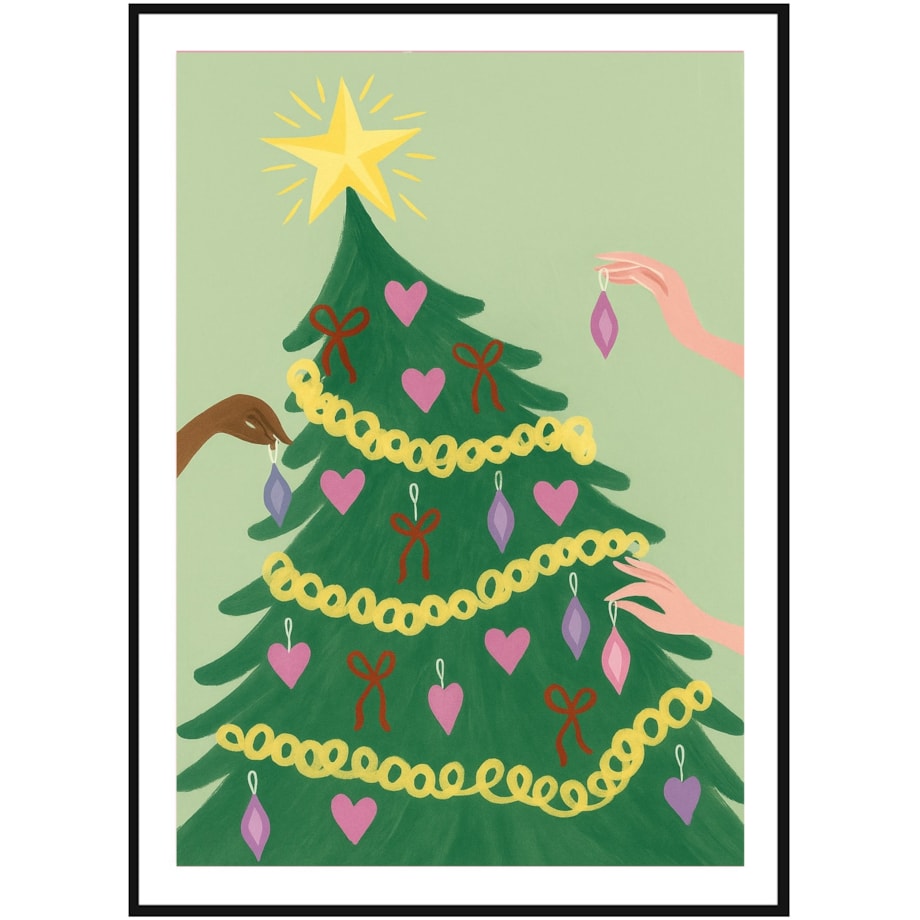 Poster Story, Plakat, Obraz - Wspólne Ubieranie Choinki, wymiary 21 x 30 cm