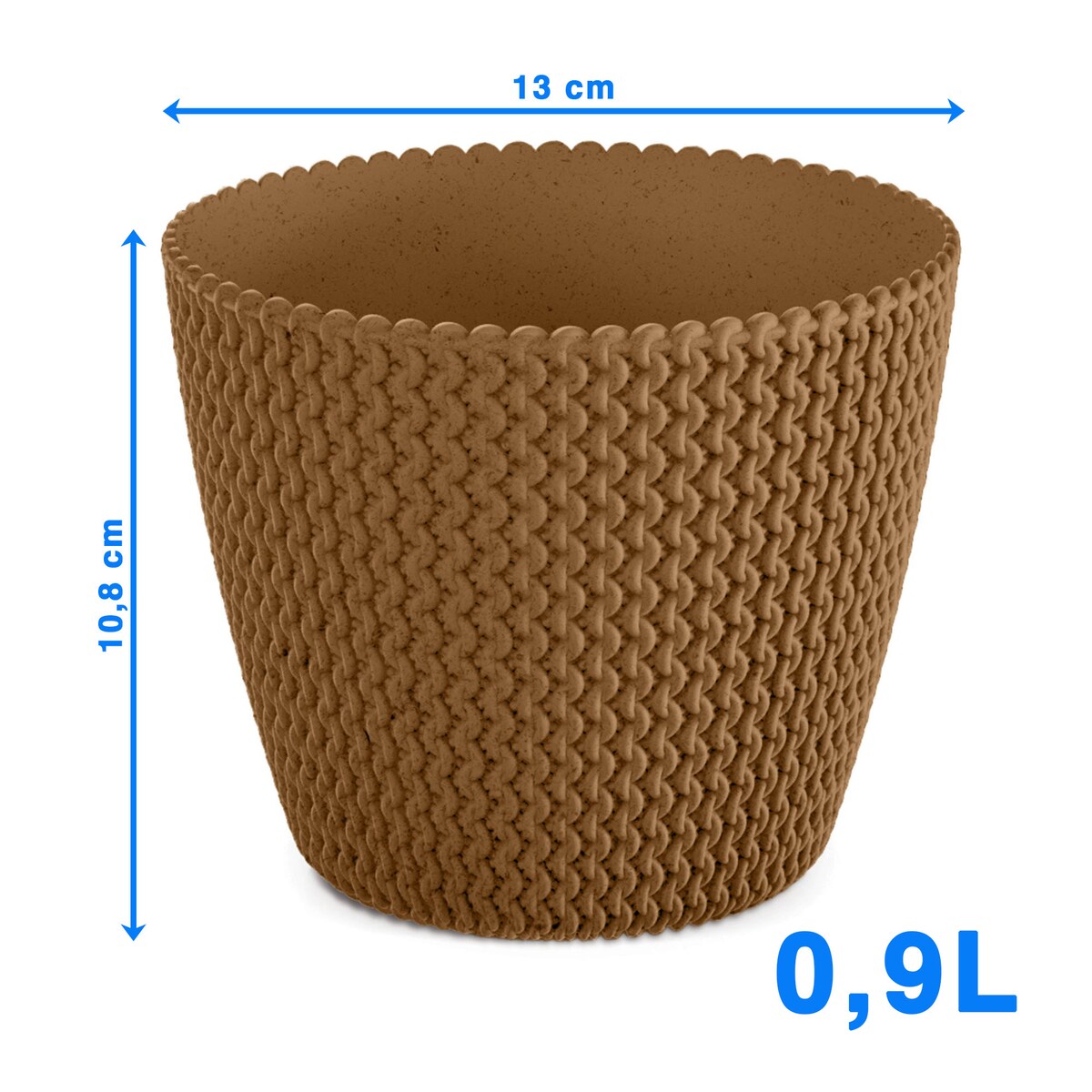 Doniczka Osłonka Domowa 13 Cm Na Stół Parapet Do Domu Brązowa