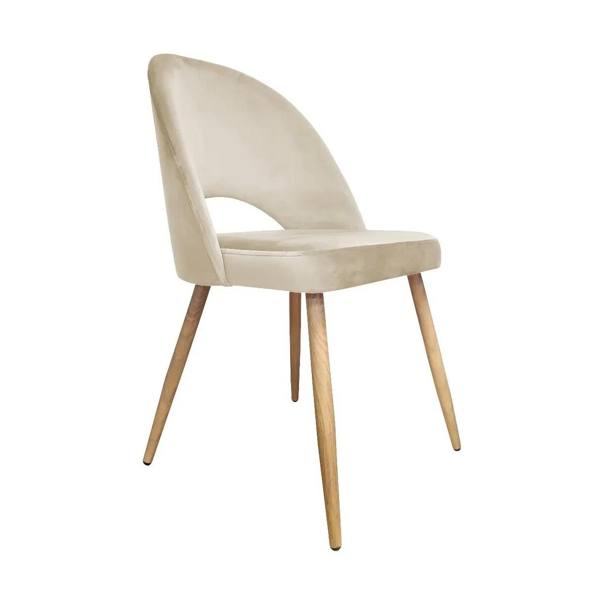 Krzesło ISKAR 2 VELVET beżowe/dąb