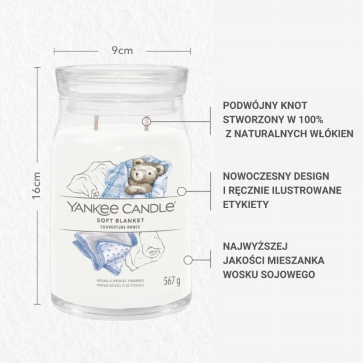 YC SIGNATURE – Świeca duża SOFT BLANKET