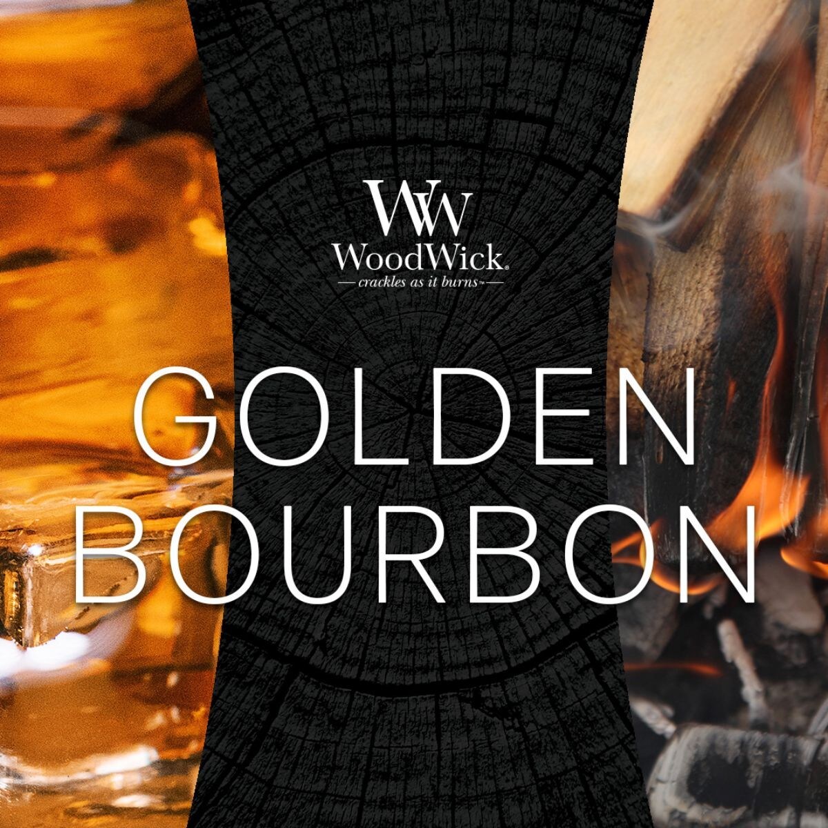 WoodWick świeca duża GOLDEN BOURBON