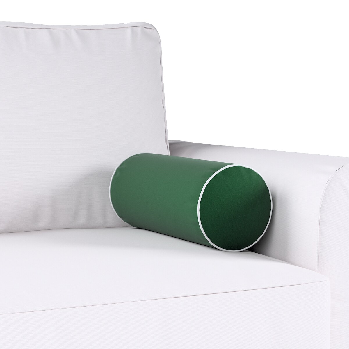 Poduszka wałek prosty z lamówką, butelkowa zieleń, Ø16 x 40 cm, Christmas