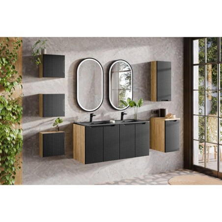 Szafka łazienkowa LUXOR BLACK 81-30-1D 30cm dąb olejowany/czarna