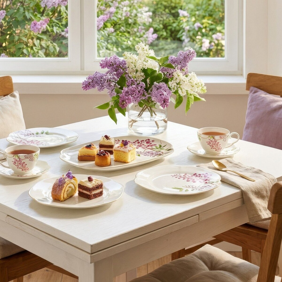 VILLA ITALIA Talerz deserowy porcelanowy 19 x 19 cm SENSUAL GARDEN