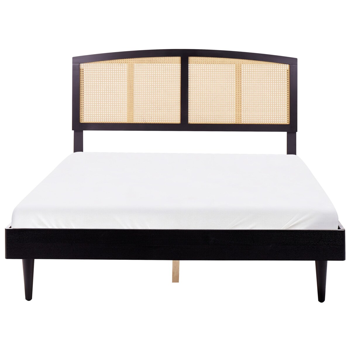 Łóżko drewniane z LED 160 x 200 cm czarne VARZY