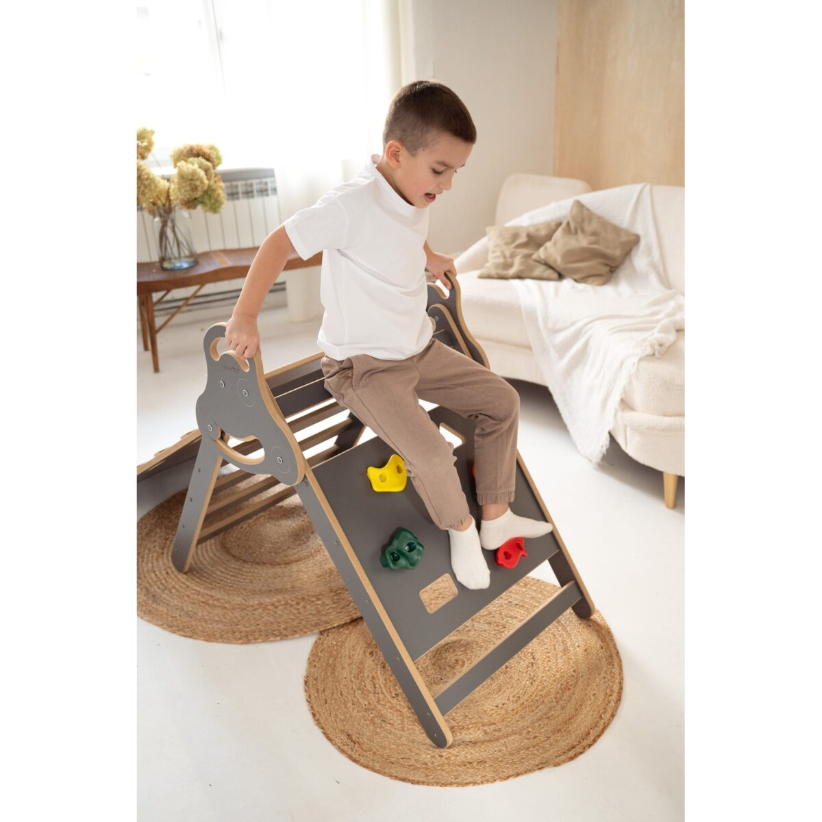 Drabinka Pikler ŚCIANKA WSPINACZKOWA - szara