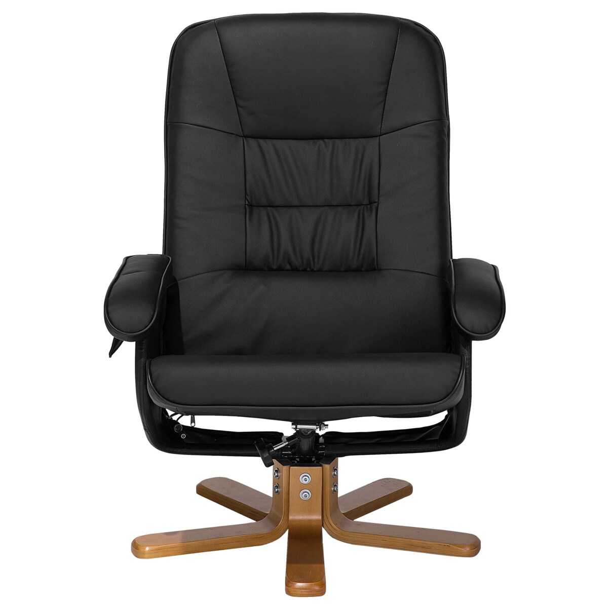 Fotel do masażu podgrzewany z podnóżkiem ekoskóra czarny RELAXPRO