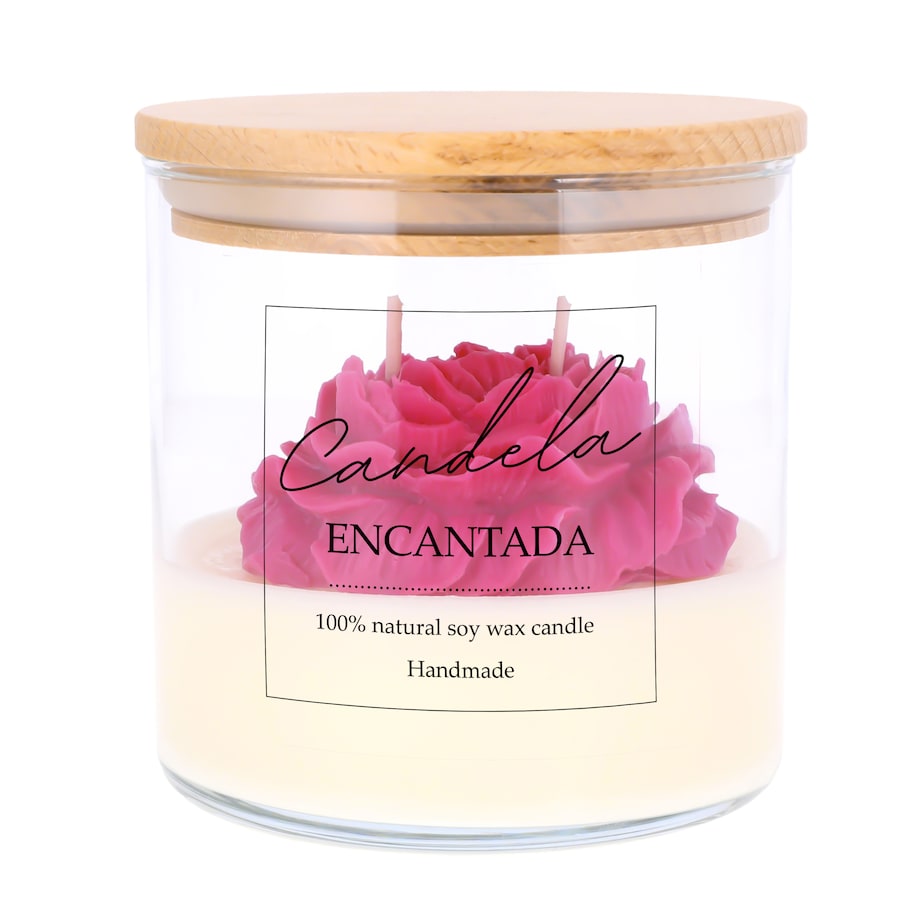 Świeca sojowa ZAPACHOWA świeczka PEONIA handmade prezent CANDELA ENCANTADA