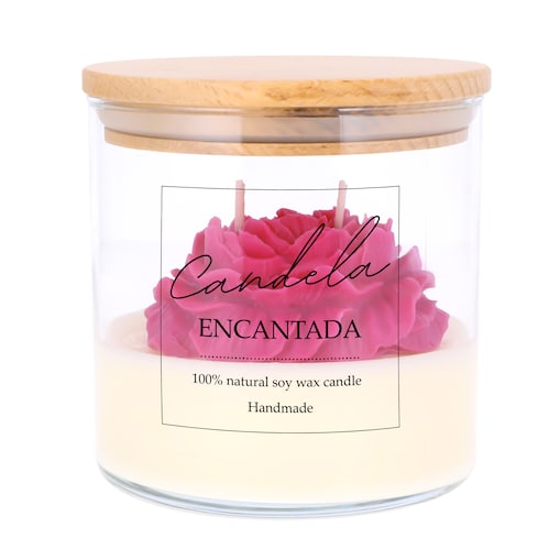 Świeca sojowa ZAPACHOWA świeczka PEONIA handmade prezent CANDELA ENCANTADA