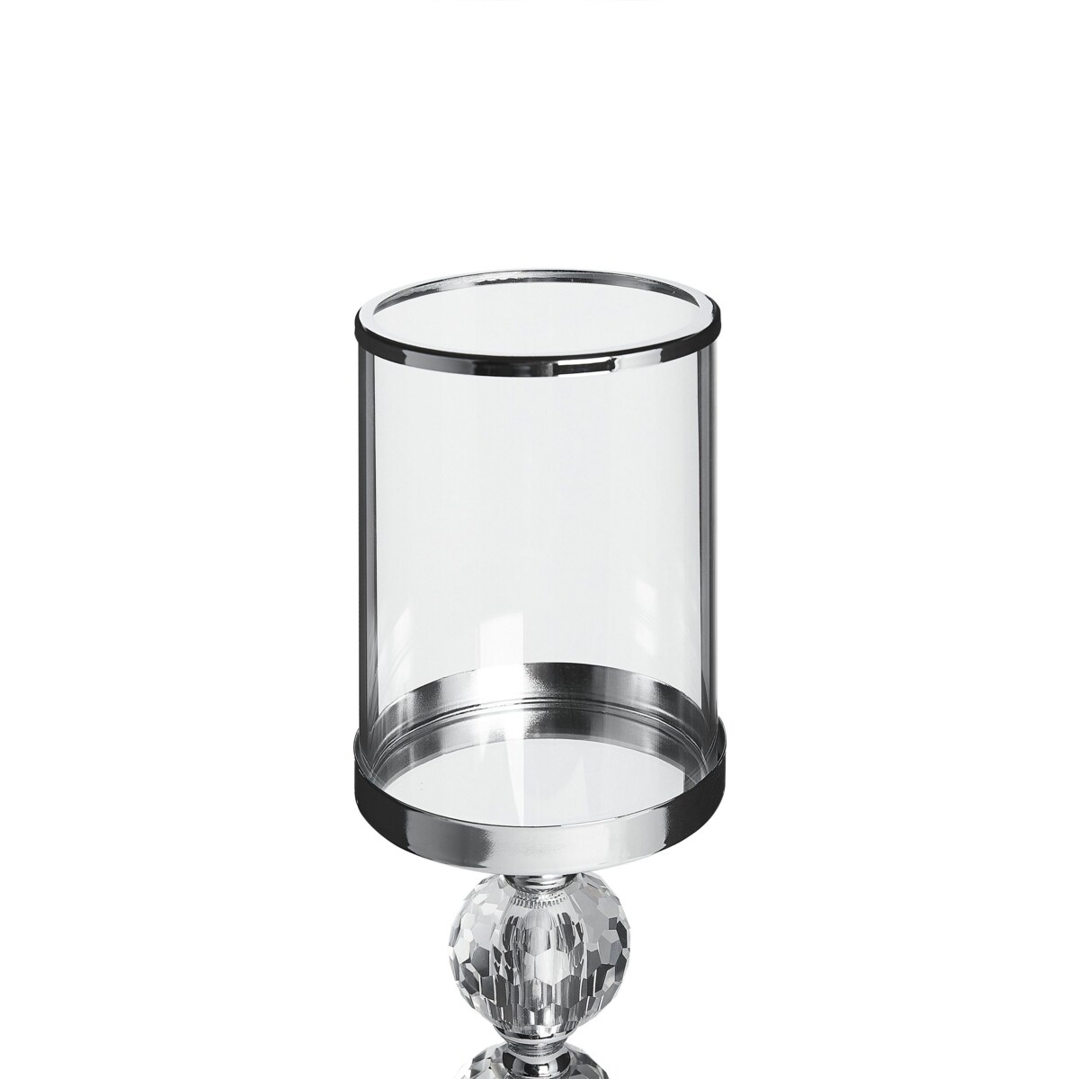 Świecznik szklany 36 cm srebrny COTUI