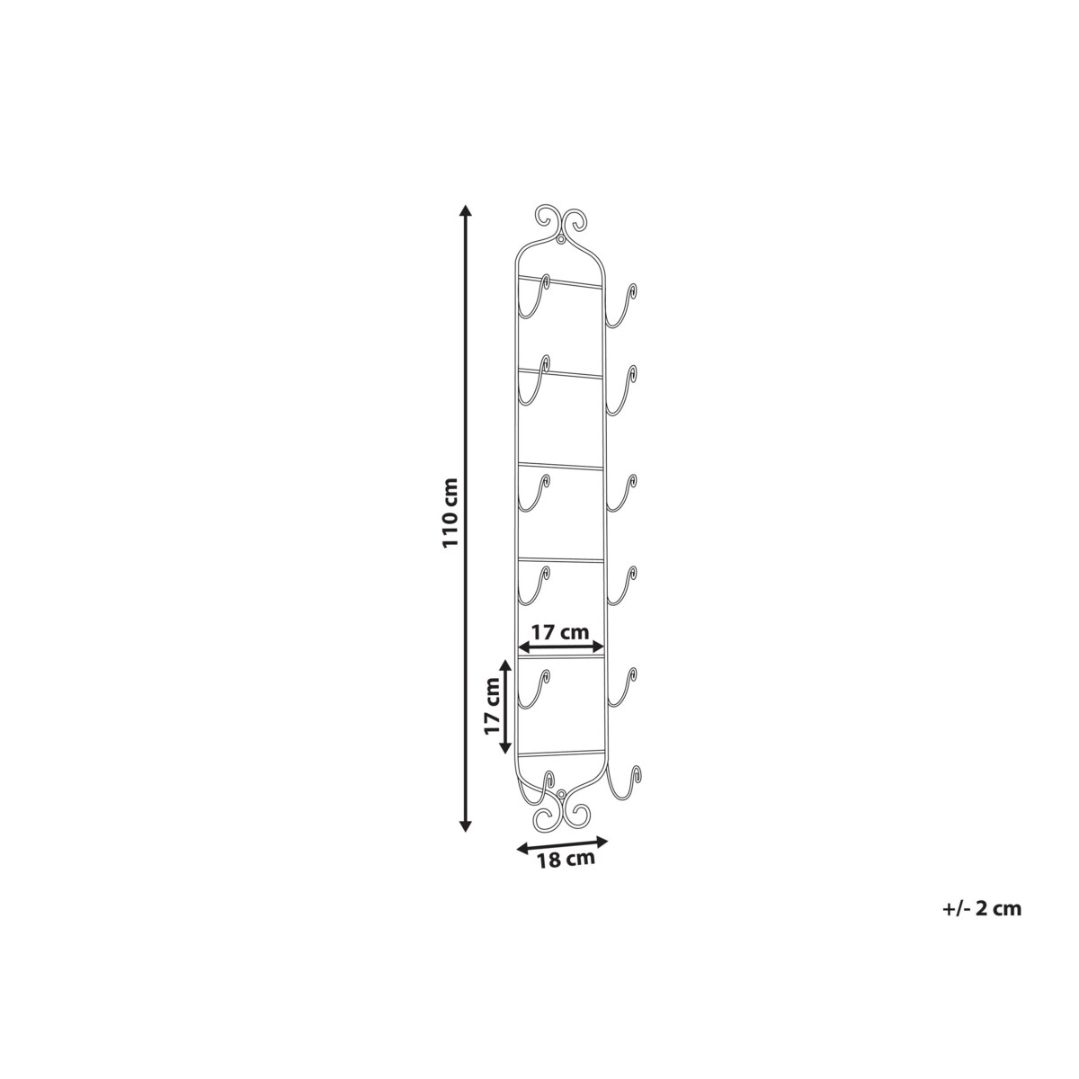 Półka wisząca na wino czarna HYDROGEN