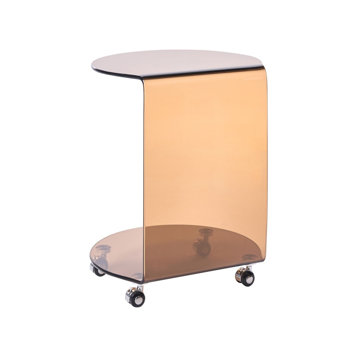 Stolik pomocniczy MINTO Szkło hartowane Brązowy Z kółkami