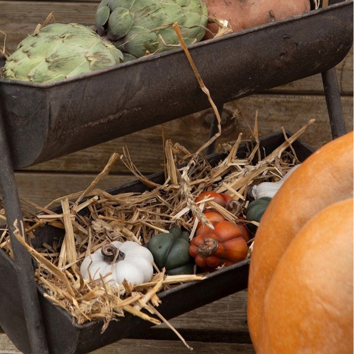 FIGURKA DYNIA OZDOBNA ZIELONA 2 szt NA JESIEŃ HALLOWEEN DO OGRODU ZESTAW
