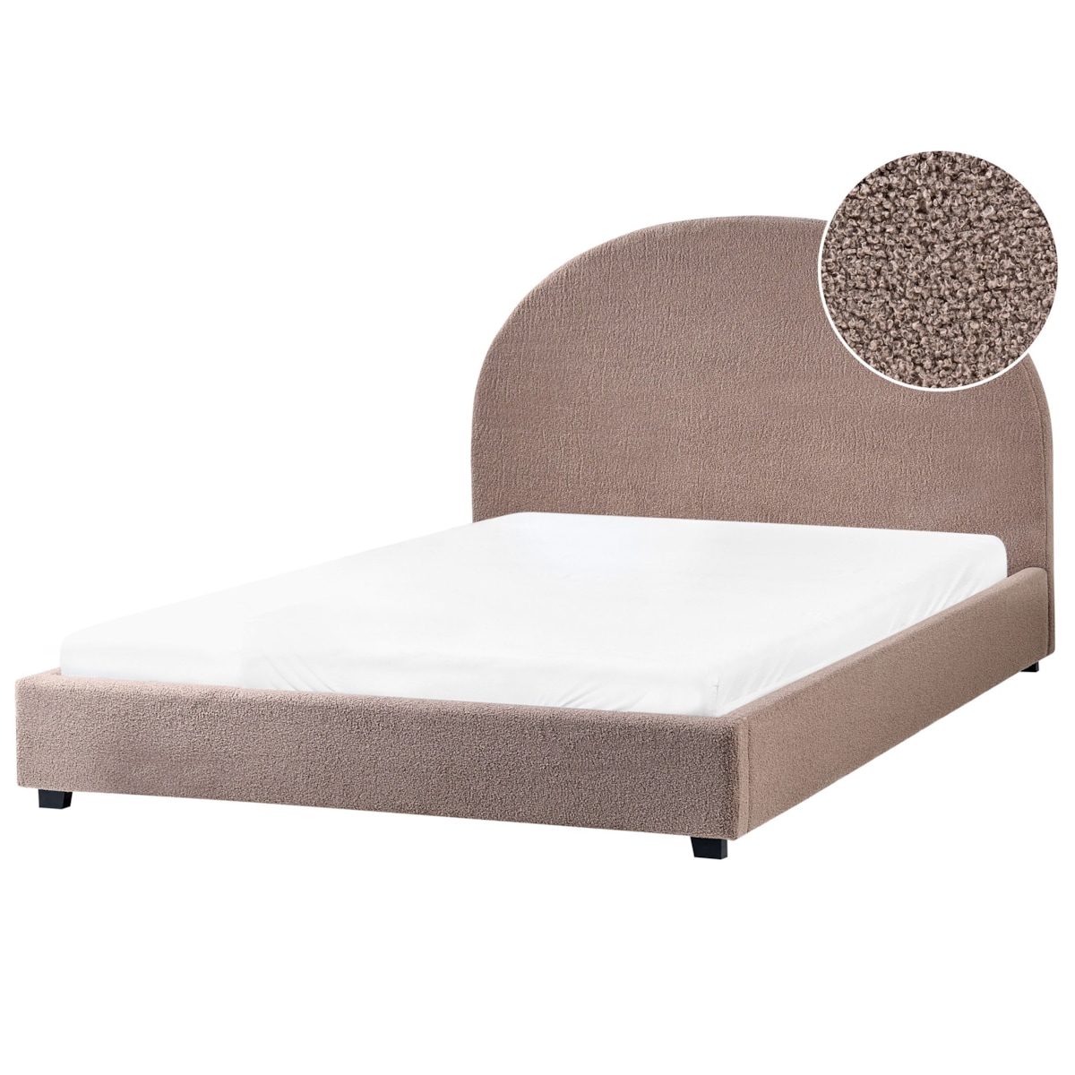 Łóżko Boucle VAUCLUSE 140 x 200 cm Beżowoszary